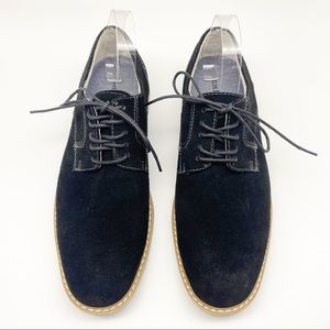 GH Bass black suede lace up oxfords
